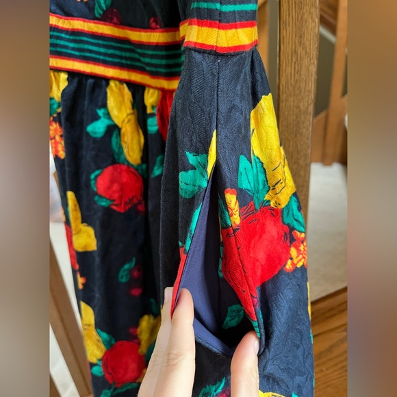 New York & company midi navy dress floral print size 4 - Picture 4 of 4